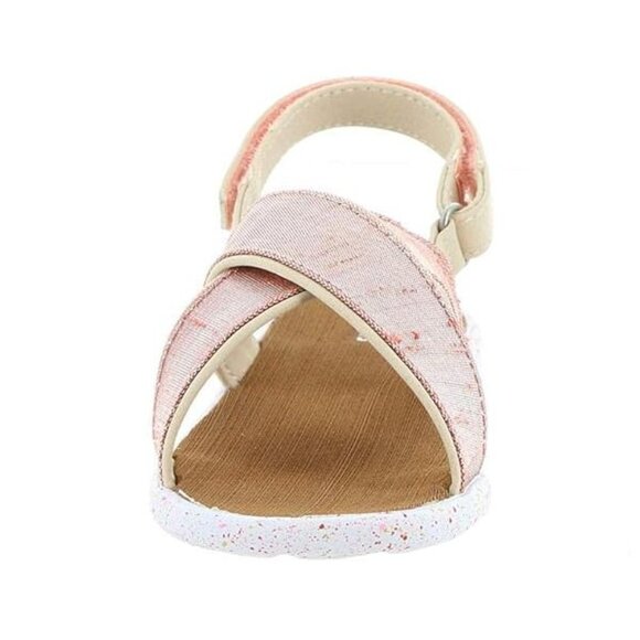 Miss Butterfly Sandal in Rainbow Iridescent - Kids NEW TOMS Kid VIv Persimmon Metallic Shantung Pink Crisscross Slingback Sandal